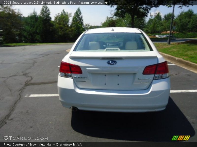 Satin White Pearl / Warm Ivory Leather 2013 Subaru Legacy 2.5i Limited
