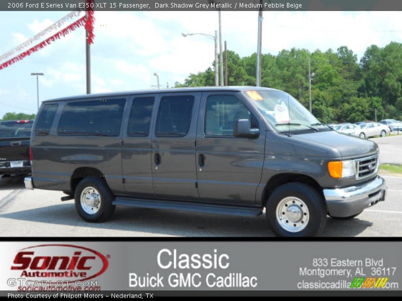 Dark Shadow Grey Metallic / Medium Pebble Beige 2006 Ford E Series Van E350 XLT 15 Passenger