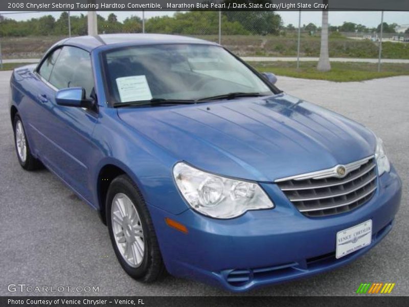 Marathon Blue Pearl / Dark Slate Gray/Light Slate Gray 2008 Chrysler Sebring Touring Hardtop Convertible