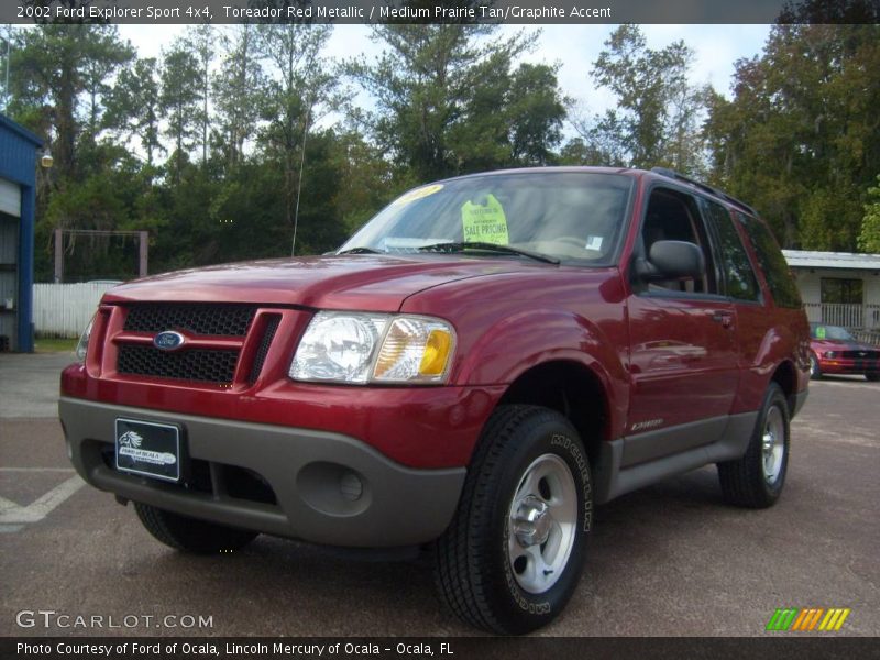 Toreador Red Metallic / Medium Prairie Tan/Graphite Accent 2002 Ford Explorer Sport 4x4