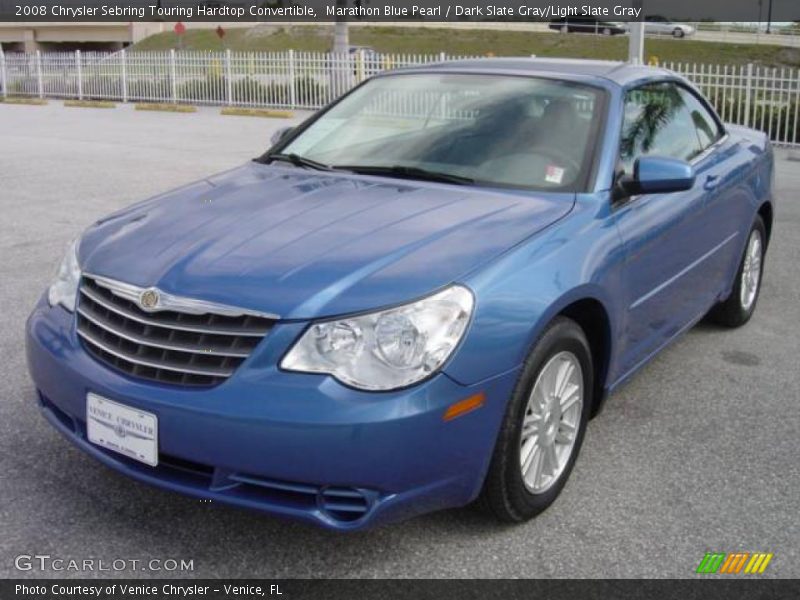 Marathon Blue Pearl / Dark Slate Gray/Light Slate Gray 2008 Chrysler Sebring Touring Hardtop Convertible