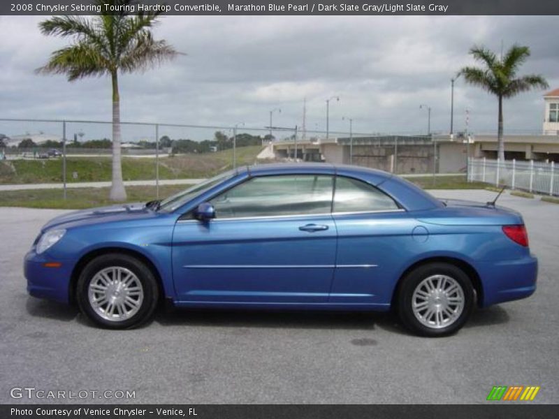 Marathon Blue Pearl / Dark Slate Gray/Light Slate Gray 2008 Chrysler Sebring Touring Hardtop Convertible