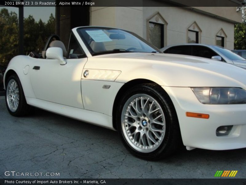 Alpine White / Beige 2001 BMW Z3 3.0i Roadster