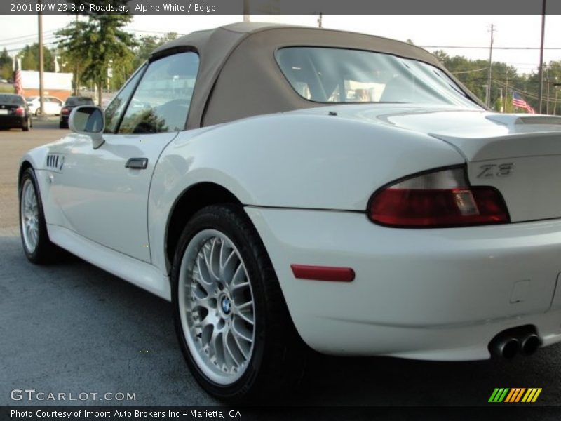 Alpine White / Beige 2001 BMW Z3 3.0i Roadster