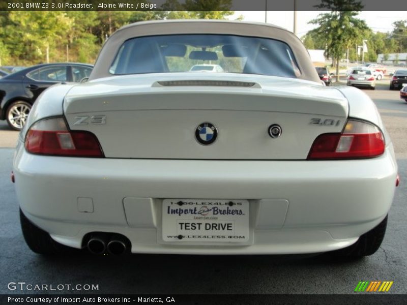 Alpine White / Beige 2001 BMW Z3 3.0i Roadster