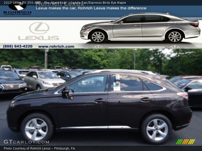Fire Agate Pearl / Saddle Tan/Espresso Birds Eye Maple 2013 Lexus RX 350 AWD