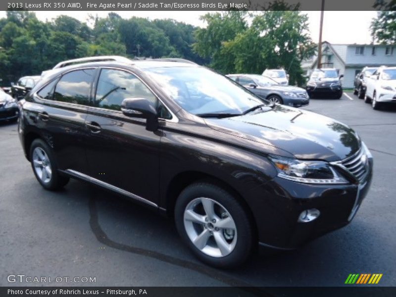 Fire Agate Pearl / Saddle Tan/Espresso Birds Eye Maple 2013 Lexus RX 350 AWD