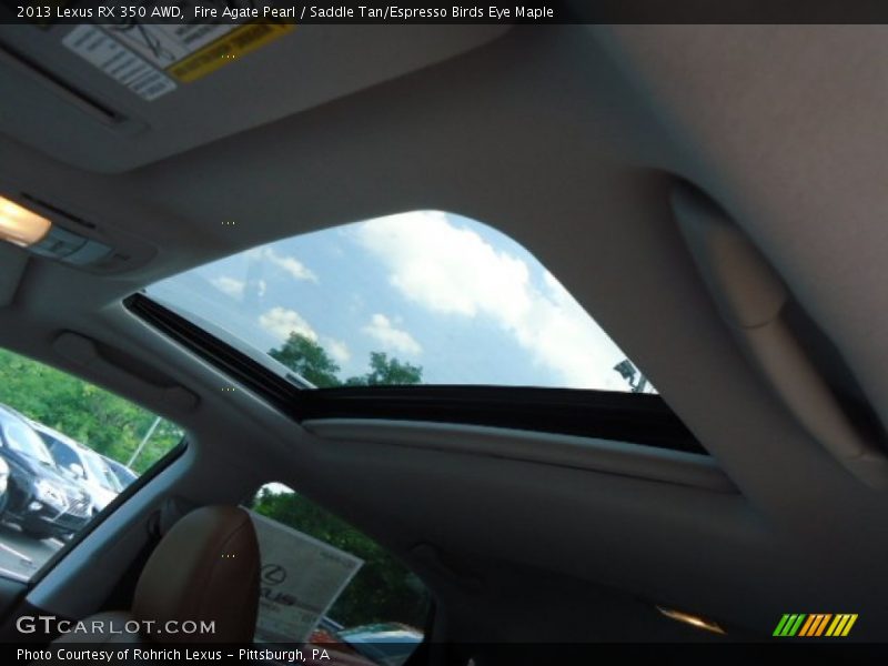 Sunroof of 2013 RX 350 AWD