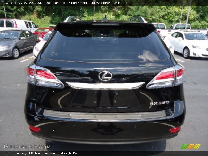 Obsidian Black / Parchment/Espresso Birds Eye Maple 2013 Lexus RX 350 AWD