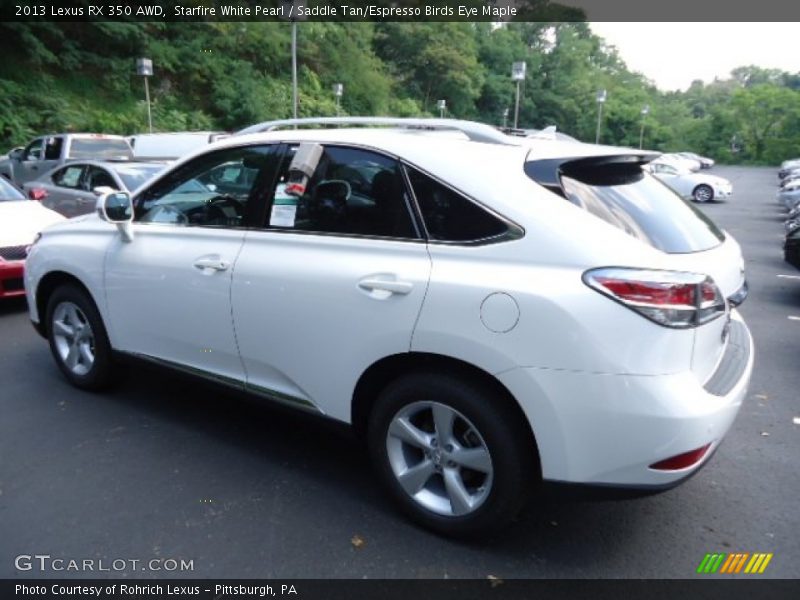 Starfire White Pearl / Saddle Tan/Espresso Birds Eye Maple 2013 Lexus RX 350 AWD