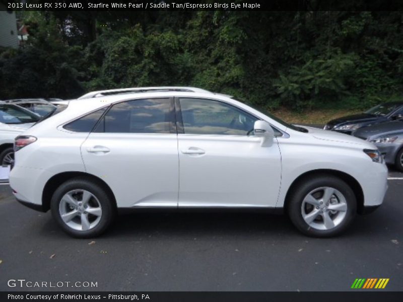 Starfire White Pearl / Saddle Tan/Espresso Birds Eye Maple 2013 Lexus RX 350 AWD