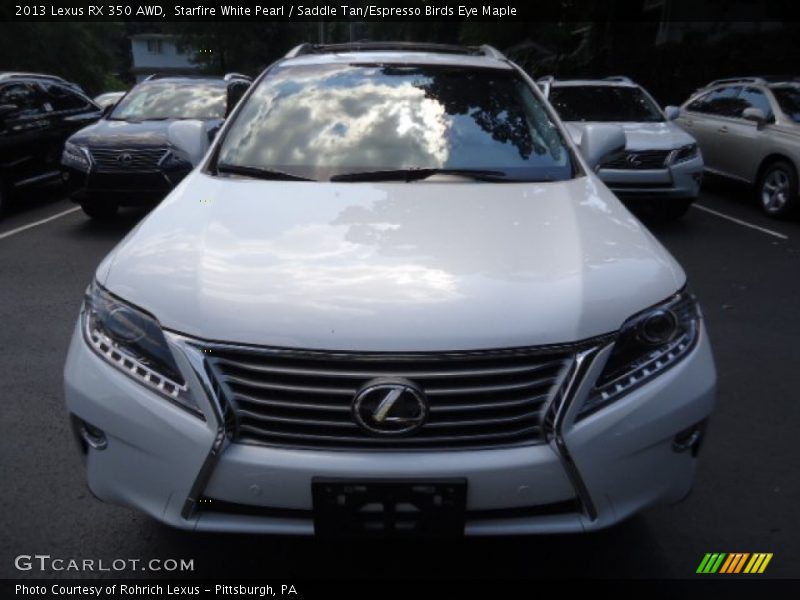 Starfire White Pearl / Saddle Tan/Espresso Birds Eye Maple 2013 Lexus RX 350 AWD
