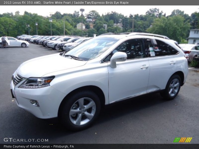 Starfire White Pearl / Saddle Tan/Espresso Birds Eye Maple 2013 Lexus RX 350 AWD