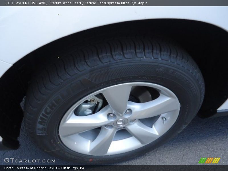 Starfire White Pearl / Saddle Tan/Espresso Birds Eye Maple 2013 Lexus RX 350 AWD