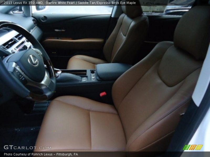 Starfire White Pearl / Saddle Tan/Espresso Birds Eye Maple 2013 Lexus RX 350 AWD