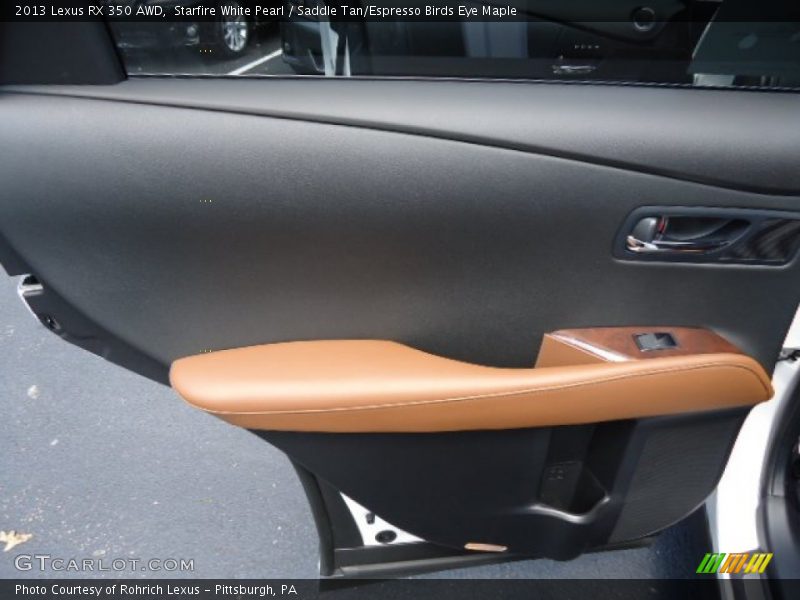 Starfire White Pearl / Saddle Tan/Espresso Birds Eye Maple 2013 Lexus RX 350 AWD