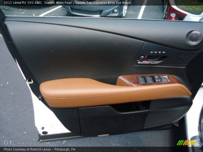 Starfire White Pearl / Saddle Tan/Espresso Birds Eye Maple 2013 Lexus RX 350 AWD