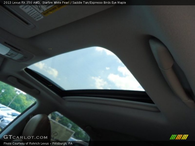 Starfire White Pearl / Saddle Tan/Espresso Birds Eye Maple 2013 Lexus RX 350 AWD
