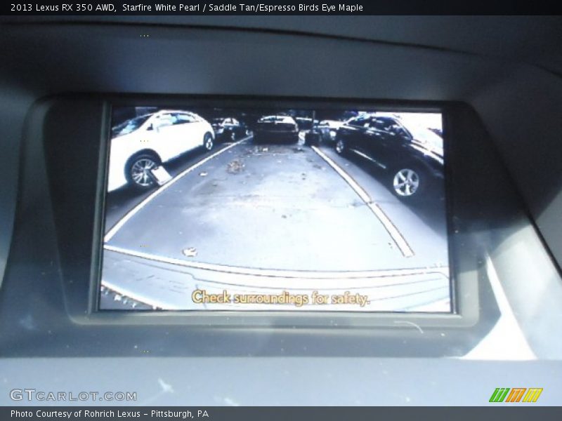 Starfire White Pearl / Saddle Tan/Espresso Birds Eye Maple 2013 Lexus RX 350 AWD