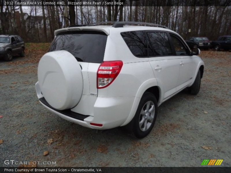 Blizzard White Pearl / Sand Beige 2012 Toyota RAV4 V6 Limited 4WD