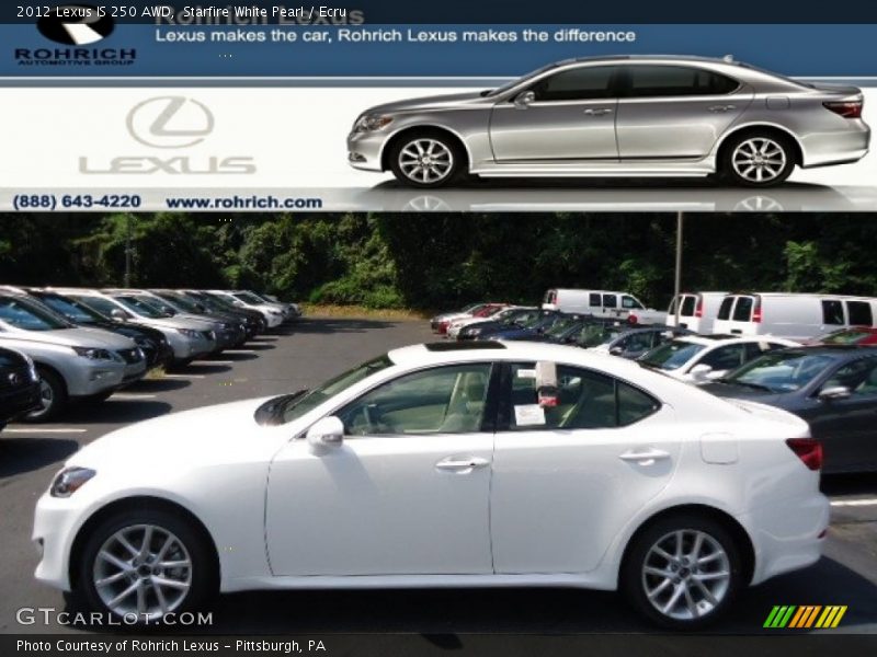 Starfire White Pearl / Ecru 2012 Lexus IS 250 AWD