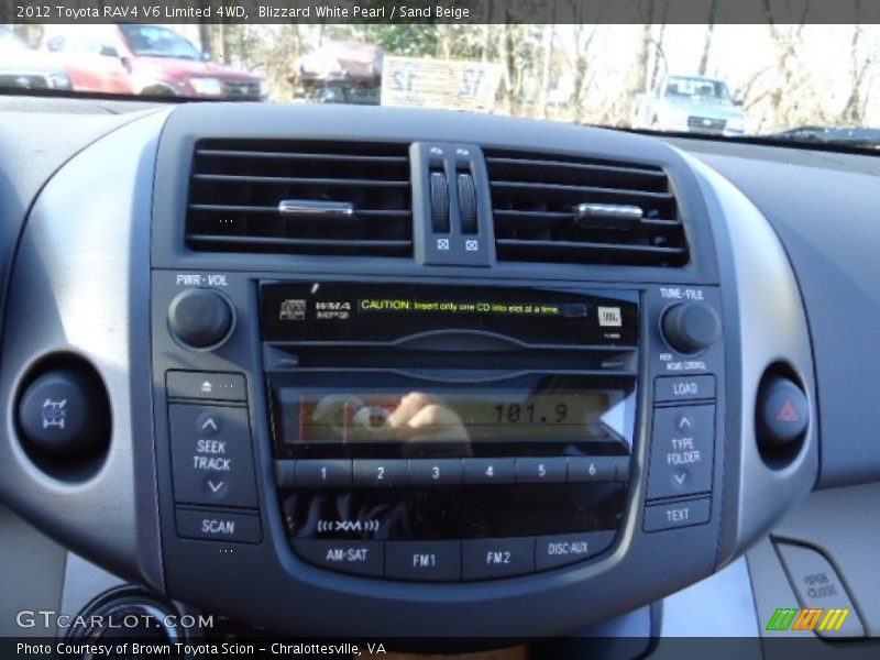 Blizzard White Pearl / Sand Beige 2012 Toyota RAV4 V6 Limited 4WD