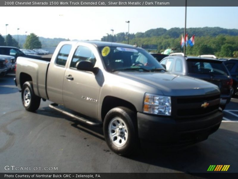 Silver Birch Metallic / Dark Titanium 2008 Chevrolet Silverado 1500 Work Truck Extended Cab