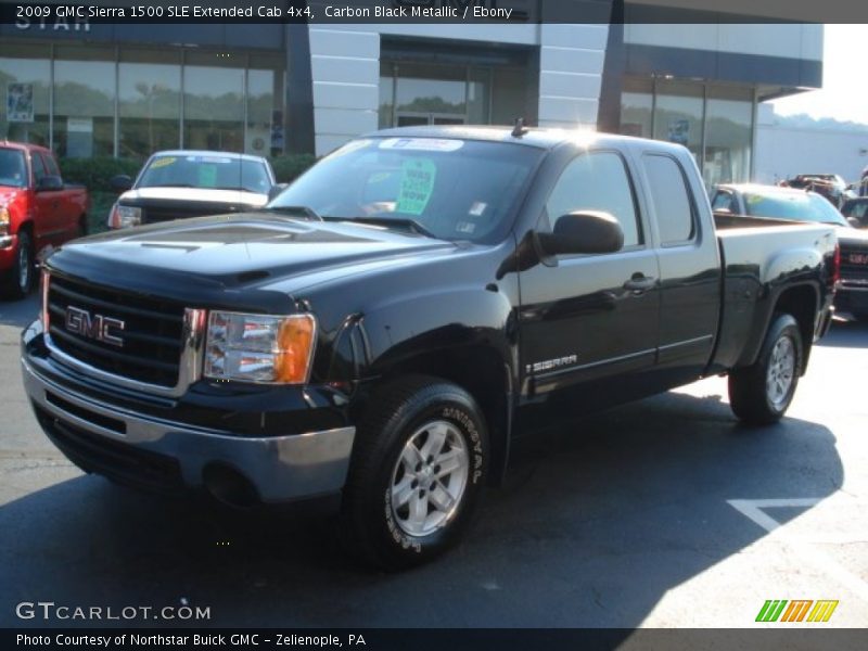 Carbon Black Metallic / Ebony 2009 GMC Sierra 1500 SLE Extended Cab 4x4