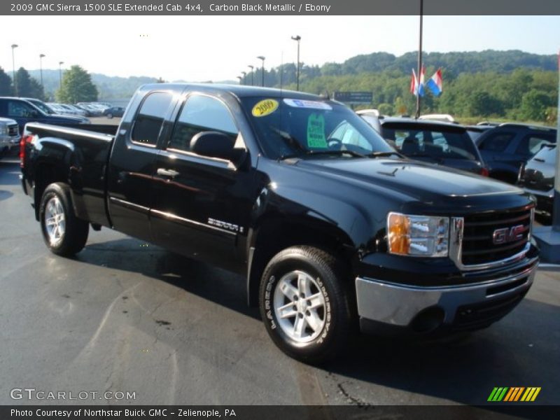 Carbon Black Metallic / Ebony 2009 GMC Sierra 1500 SLE Extended Cab 4x4