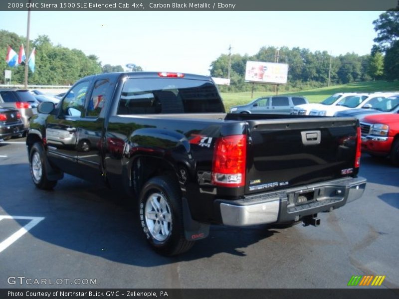 Carbon Black Metallic / Ebony 2009 GMC Sierra 1500 SLE Extended Cab 4x4