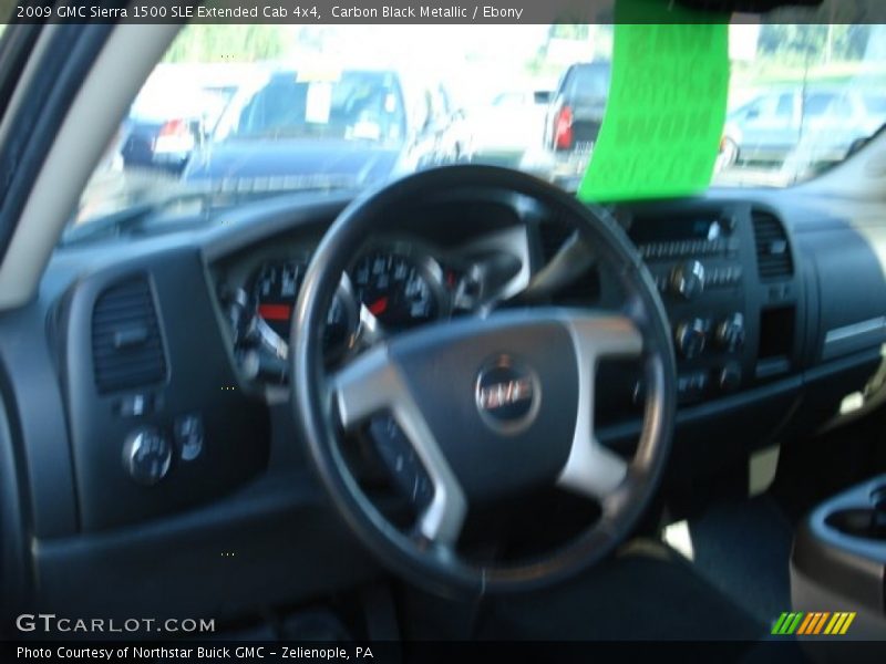 Carbon Black Metallic / Ebony 2009 GMC Sierra 1500 SLE Extended Cab 4x4