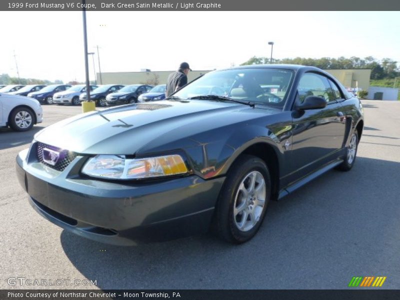 Dark Green Satin Metallic / Light Graphite 1999 Ford Mustang V6 Coupe