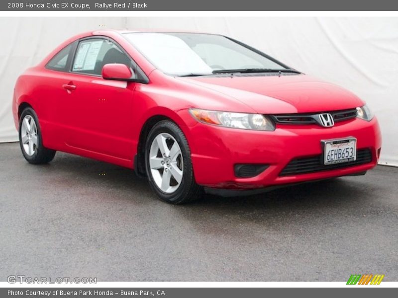 Rallye Red / Black 2008 Honda Civic EX Coupe