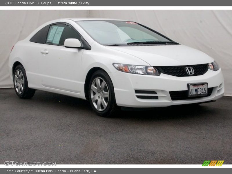 Taffeta White / Gray 2010 Honda Civic LX Coupe