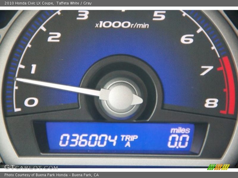 Taffeta White / Gray 2010 Honda Civic LX Coupe