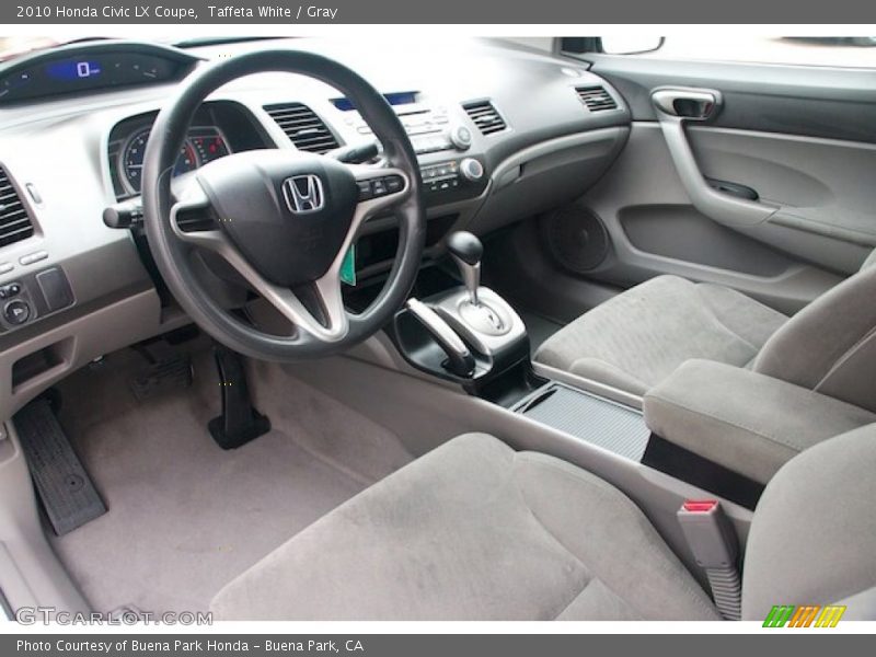 Taffeta White / Gray 2010 Honda Civic LX Coupe