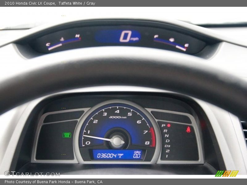 Taffeta White / Gray 2010 Honda Civic LX Coupe