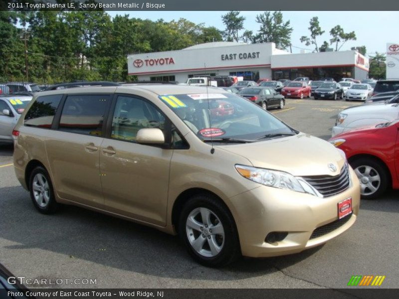Sandy Beach Metallic / Bisque 2011 Toyota Sienna LE