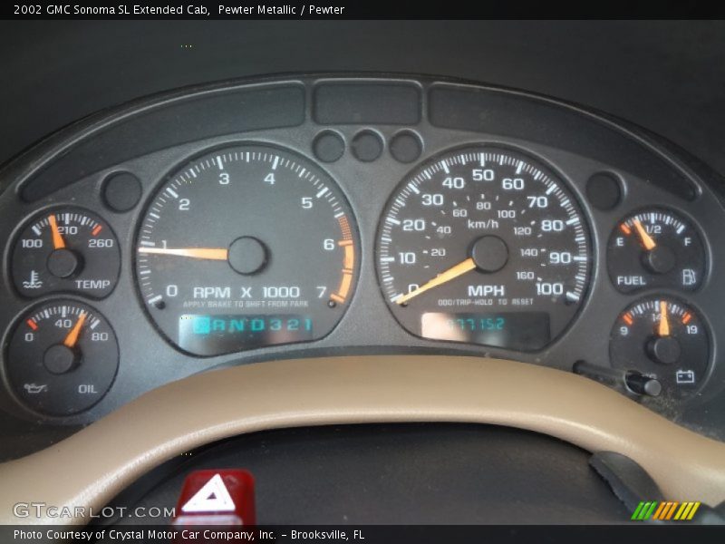 Pewter Metallic / Pewter 2002 GMC Sonoma SL Extended Cab