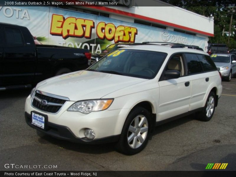 Satin White Pearl / Warm Ivory 2008 Subaru Outback 2.5i Wagon
