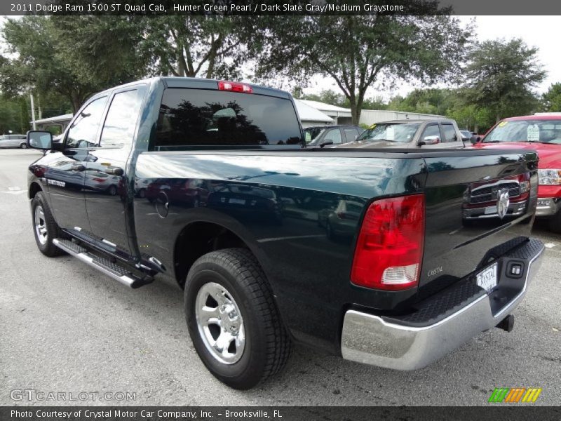 Hunter Green Pearl / Dark Slate Gray/Medium Graystone 2011 Dodge Ram 1500 ST Quad Cab