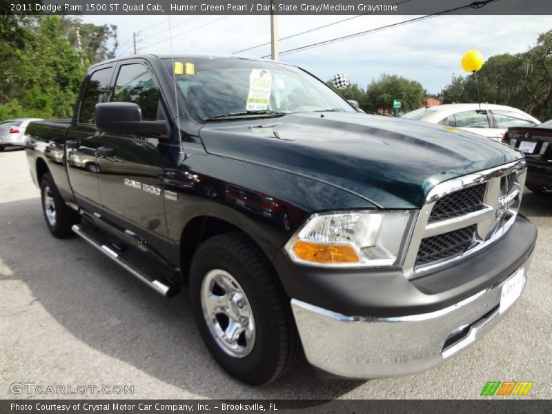 Hunter Green Pearl / Dark Slate Gray/Medium Graystone 2011 Dodge Ram 1500 ST Quad Cab