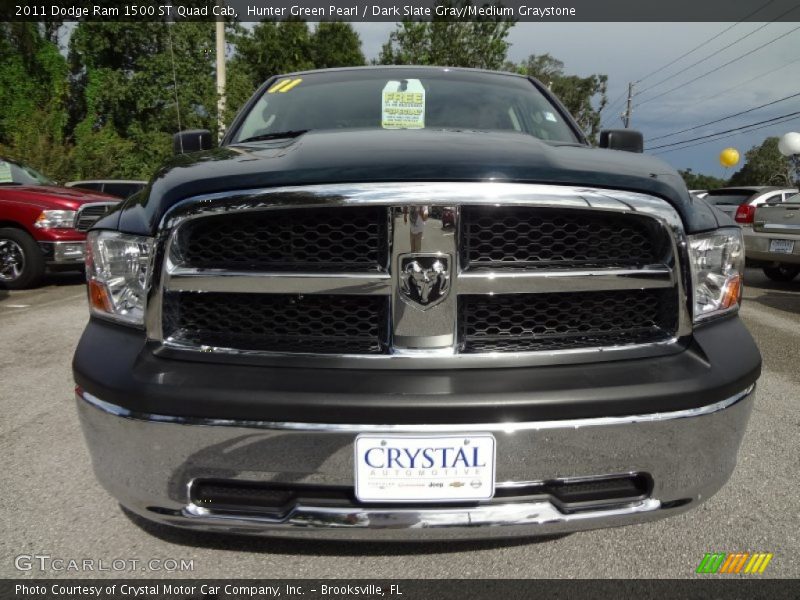 Hunter Green Pearl / Dark Slate Gray/Medium Graystone 2011 Dodge Ram 1500 ST Quad Cab