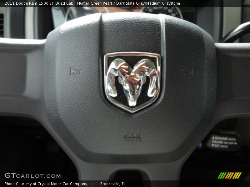 Hunter Green Pearl / Dark Slate Gray/Medium Graystone 2011 Dodge Ram 1500 ST Quad Cab