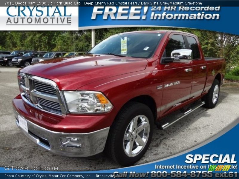 Deep Cherry Red Crystal Pearl / Dark Slate Gray/Medium Graystone 2011 Dodge Ram 1500 Big Horn Quad Cab