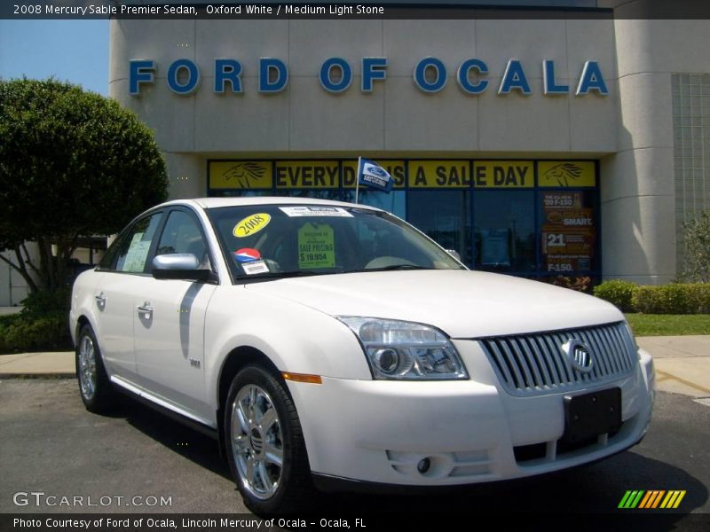Oxford White / Medium Light Stone 2008 Mercury Sable Premier Sedan