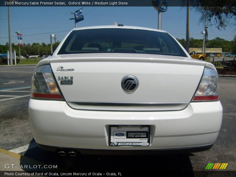 Oxford White / Medium Light Stone 2008 Mercury Sable Premier Sedan