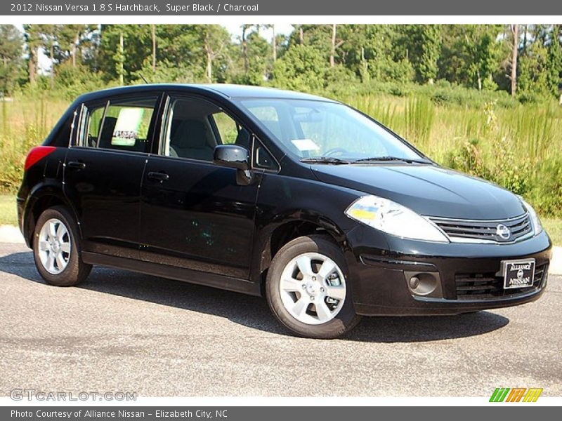 Super Black / Charcoal 2012 Nissan Versa 1.8 S Hatchback