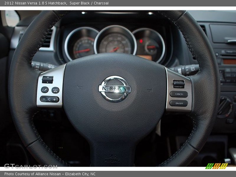 Super Black / Charcoal 2012 Nissan Versa 1.8 S Hatchback