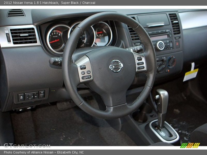 Super Black / Charcoal 2012 Nissan Versa 1.8 S Hatchback